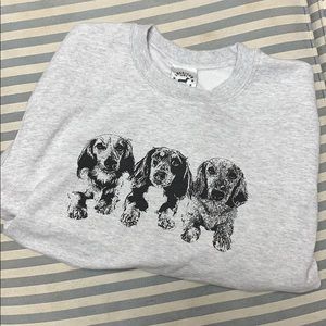 Cropped wiener dog sweatshirt